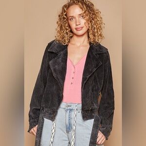 POL Women's Black Corduroy Jacket